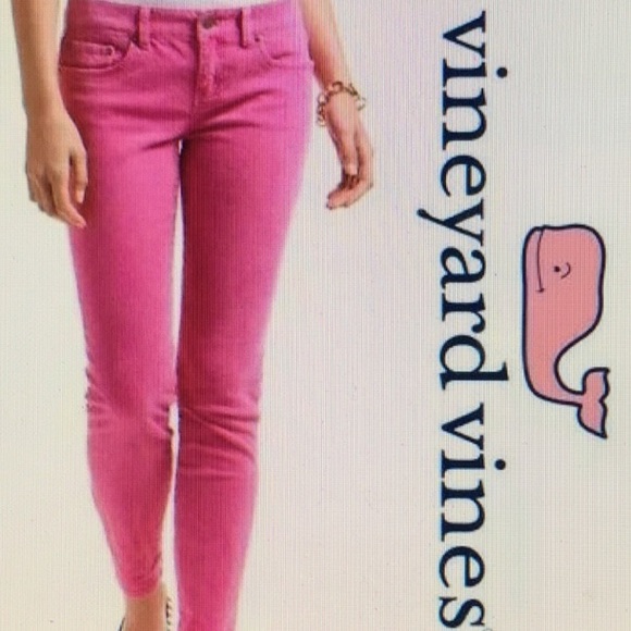 Vineyard Vines rare HOT PINK  denim stretch ankle skinny 8 - Picture 3 of 10